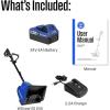 Westinghouse WSnow13S 24V Cordless Snow Shovel 13 Inch Kit, 24V 4Ah Battery, Fast Charger, Electric Snow Shovel with 20ft Throwing Distance, plows 300lbs/min, Compatible with Snow Joe Batteries(11 Inch with Battery/Charger)