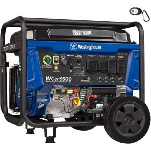 Westinghouse 12500 Peak Watt Dual Fuel Home Backup Portable Generator, Remote Electric Start, Transfer Switch Ready, Gas and Propane Powered, CO Sensor(12500 Watts – Gas Only)