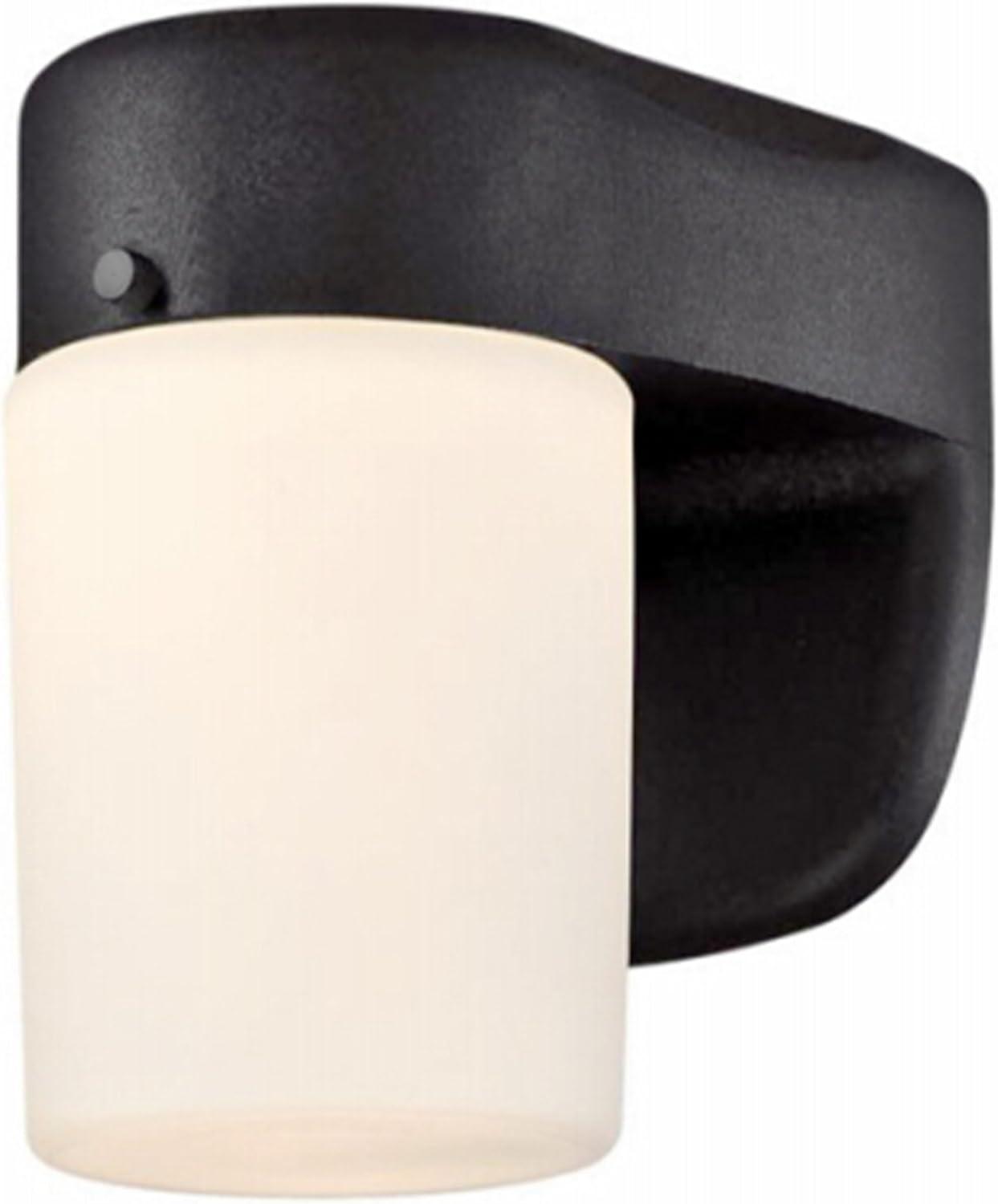 image:image6106700 OneLight Dimmable LED Outdoor Wall Fixture with Dusk to Dawn Sensor Black Finish with Frosted Opal GlassBlack