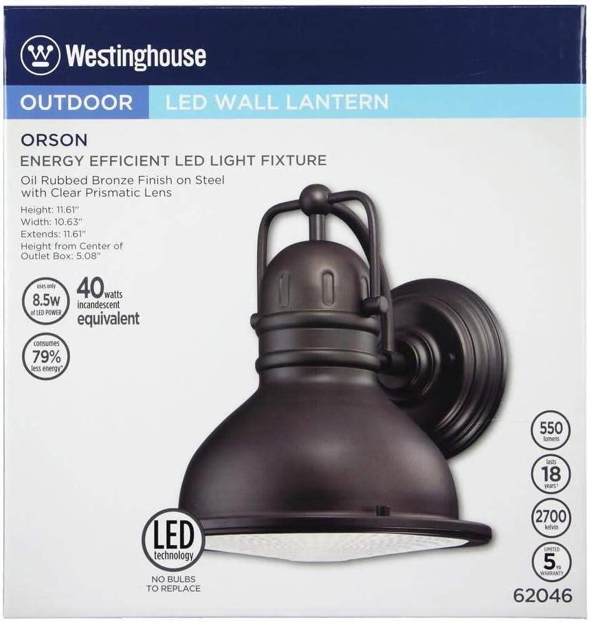 image:image6204600 Orson OneLight Dimmable LED Outdoor Wall Fixture Oil Rubbed Bronze Finish with Frosted Prismatic LensPrismatic Lens