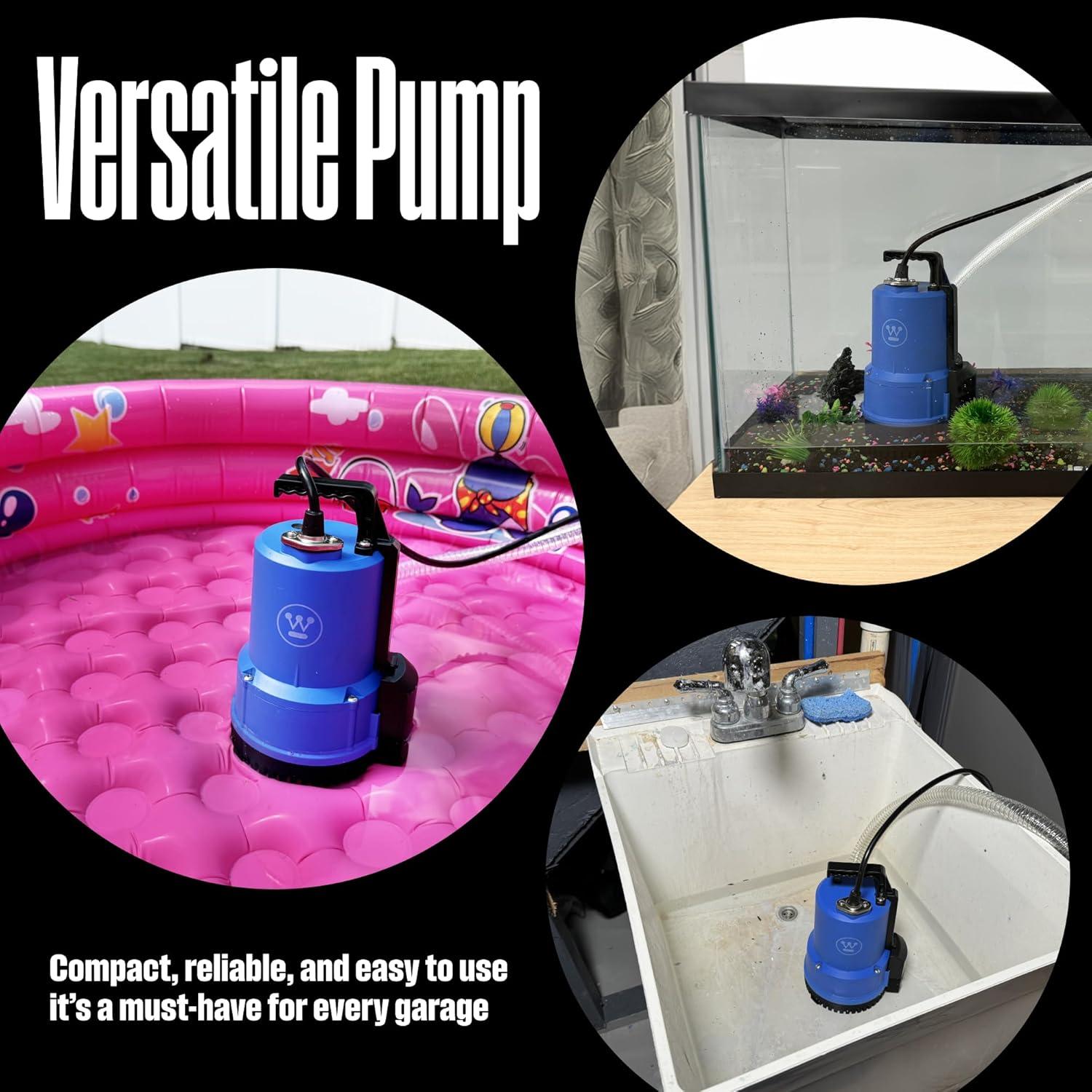 image:imageWestinghouse 14 HP Pool Cover Pump Automatic Submersible Pump with 25ft Power Cord 1800 GPH Water Removal for Pool Hot Tubs