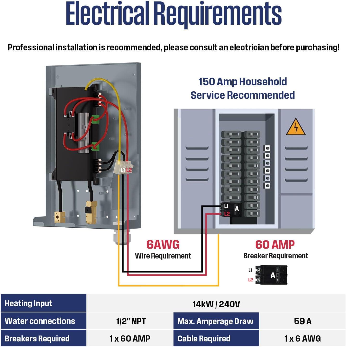 image:imageWestinghouse 11kW 240V Tankless Water Heater Electric Up to 26 GPM Instant Hot Water Heater 13 Point of Use Hot Water WiFi Enabled APOLO11kInstant14kW