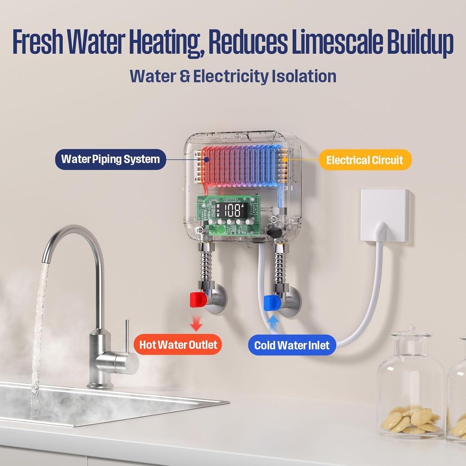 image:imageWestinghouse 11kW 240V Tankless Water Heater Electric Up to 26 GPM Instant Hot Water Heater 13 Point of Use Hot Water WiFi Enabled APOLO11kMini80kWB