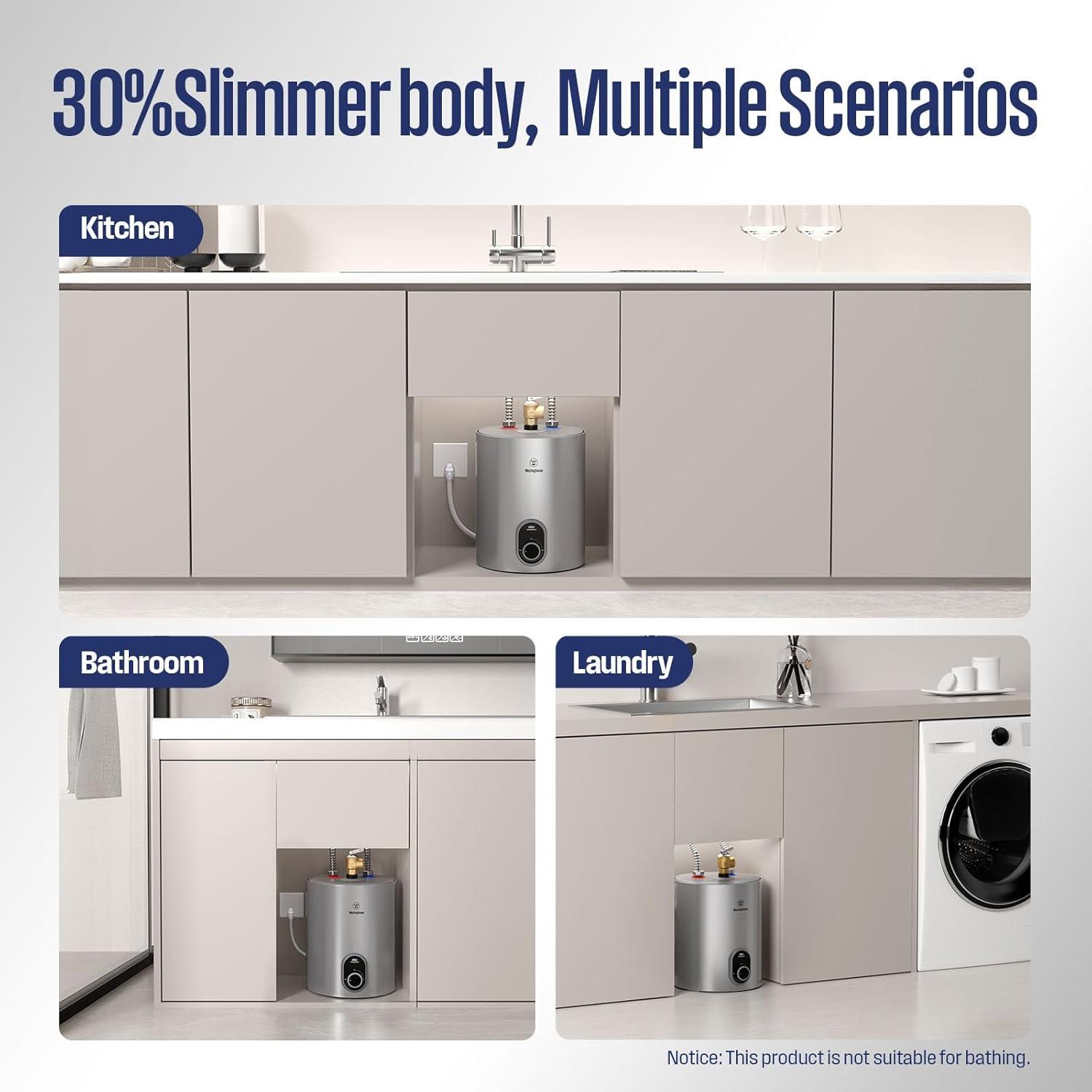 image:imageWestinghouse 11kW 240V Tankless Water Heater Electric Up to 26 GPM Instant Hot Water Heater 13 Point of Use Hot Water WiFi Enabled APOLO11kTank15Gal
