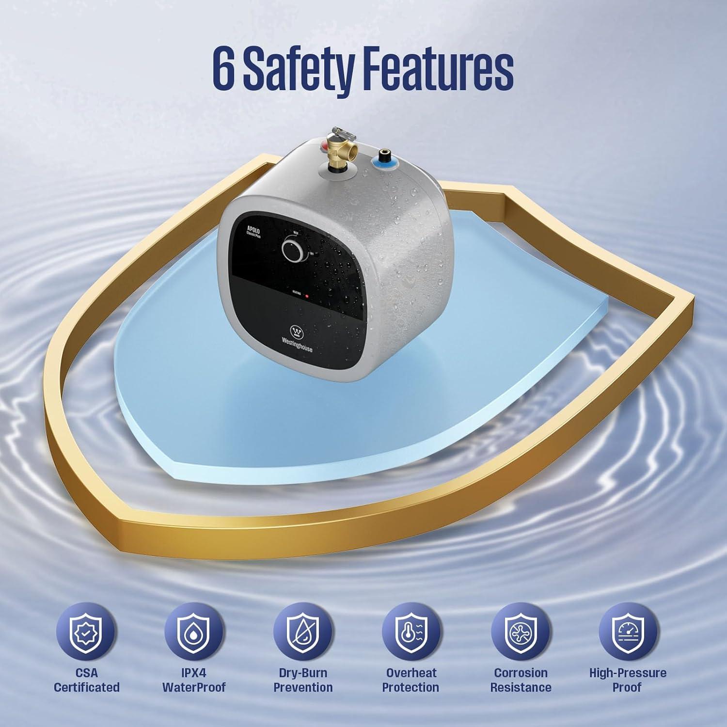 image:imageWestinghouse 11kW 240V Tankless Water Heater Electric Up to 26 GPM Instant Hot Water Heater 13 Point of Use Hot Water WiFi Enabled APOLO11kTank25Gal