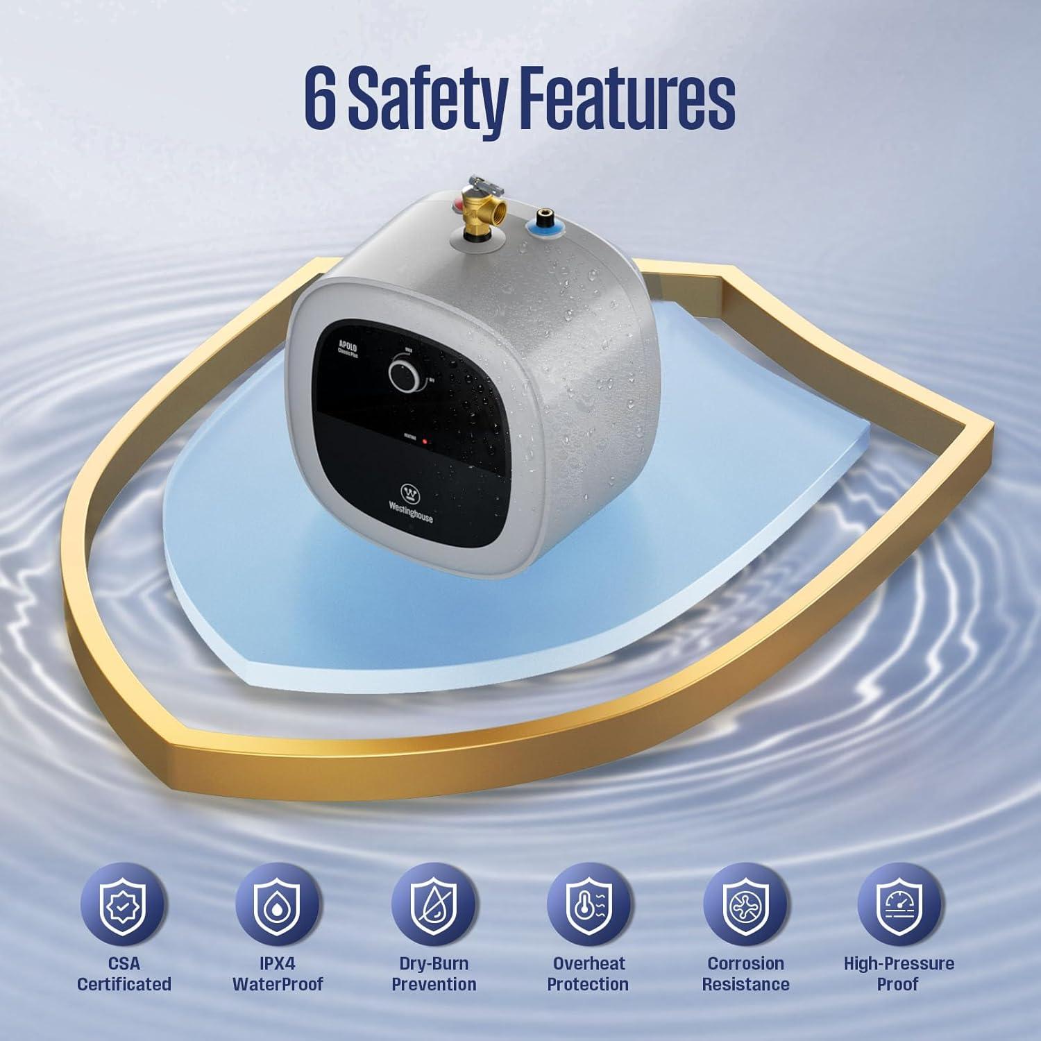 image:imageWestinghouse 11kW 240V Tankless Water Heater Electric Up to 26 GPM Instant Hot Water Heater 13 Point of Use Hot Water WiFi Enabled APOLO11kTank4Gal