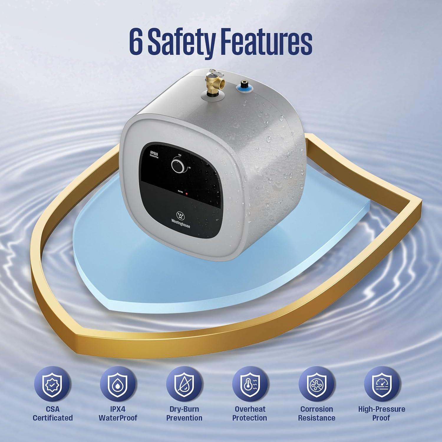 image:imageWestinghouse 11kW 240V Tankless Water Heater Electric Up to 26 GPM Instant Hot Water Heater 13 Point of Use Hot Water WiFi Enabled APOLO11kTank8Gal