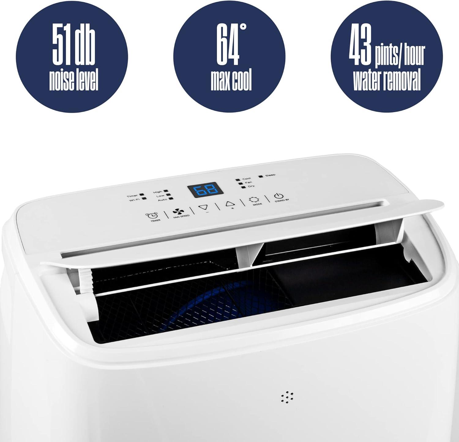 image:imageWestinghouse 12000 BTU Air Conditioner Portable For Rooms Up To 550 Square Feet Portable AC with Home Dehumidifier Smart App 3Speed Fan Programmable Timer Remote Control Window KitWhite8 000 BTU with Smart App