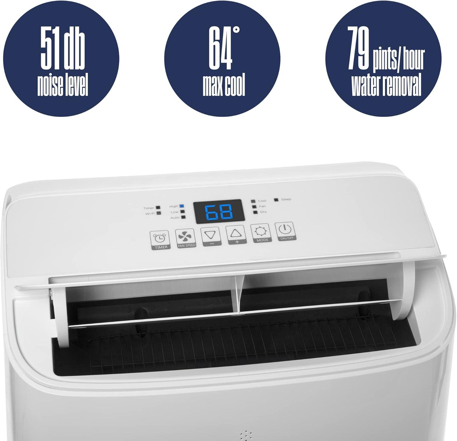 image:imageWestinghouse 12000 BTU Air Conditioner Portable For Rooms Up To 550 Square Feet Portable AC with Home Dehumidifier Smart App 3Speed Fan Programmable Timer Remote Control Window KitWhite14 000 BTU with Smart App