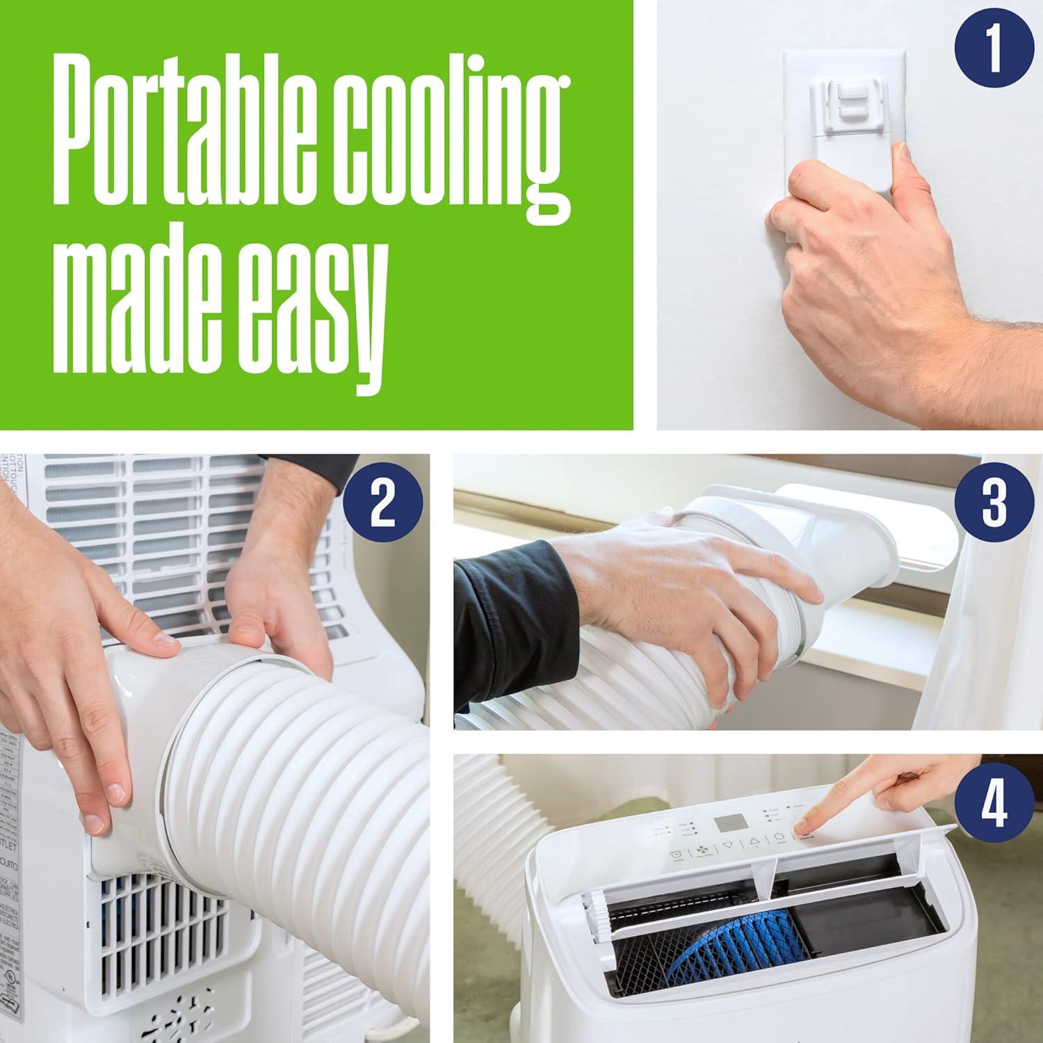 image:imageWestinghouse 12000 BTU Air Conditioner Portable For Rooms Up To 550 Square Feet Portable AC with Home Dehumidifier Smart App 3Speed Fan Programmable Timer Remote Control Window KitWhite8 000 BTU with Smart App