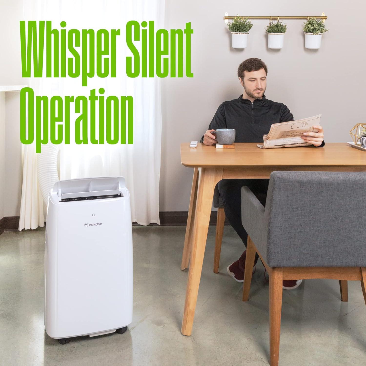 image:imageWestinghouse 12000 BTU Air Conditioner Portable For Rooms Up To 550 Square Feet Portable AC with Home Dehumidifier Smart App 3Speed Fan Programmable Timer Remote Control Window KitWhite8 000 BTU with Smart App
