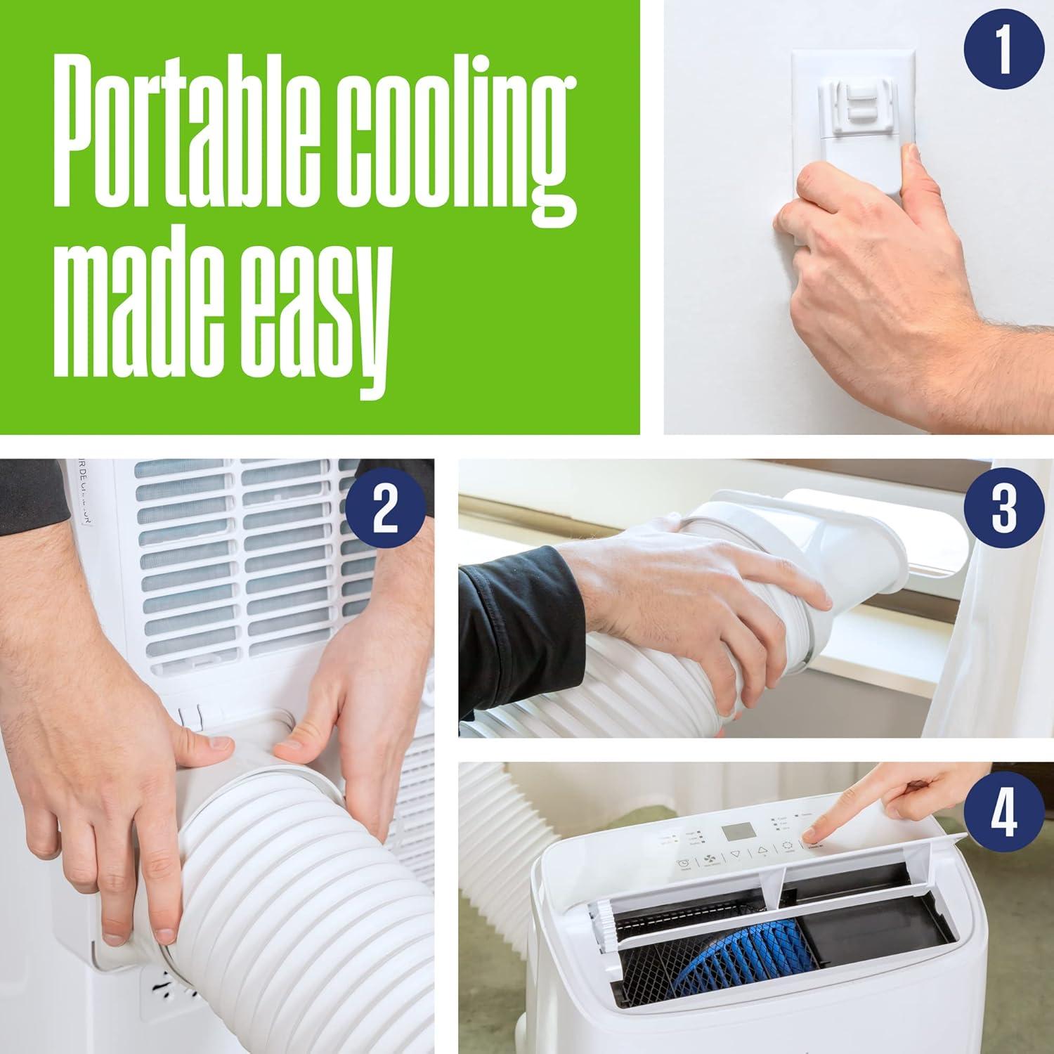 image:imageWestinghouse 12000 BTU Air Conditioner Portable For Rooms Up To 550 Square Feet Portable AC with Home Dehumidifier Smart App 3Speed Fan Programmable Timer Remote Control Window KitWhite14 000 BTU with Smart App