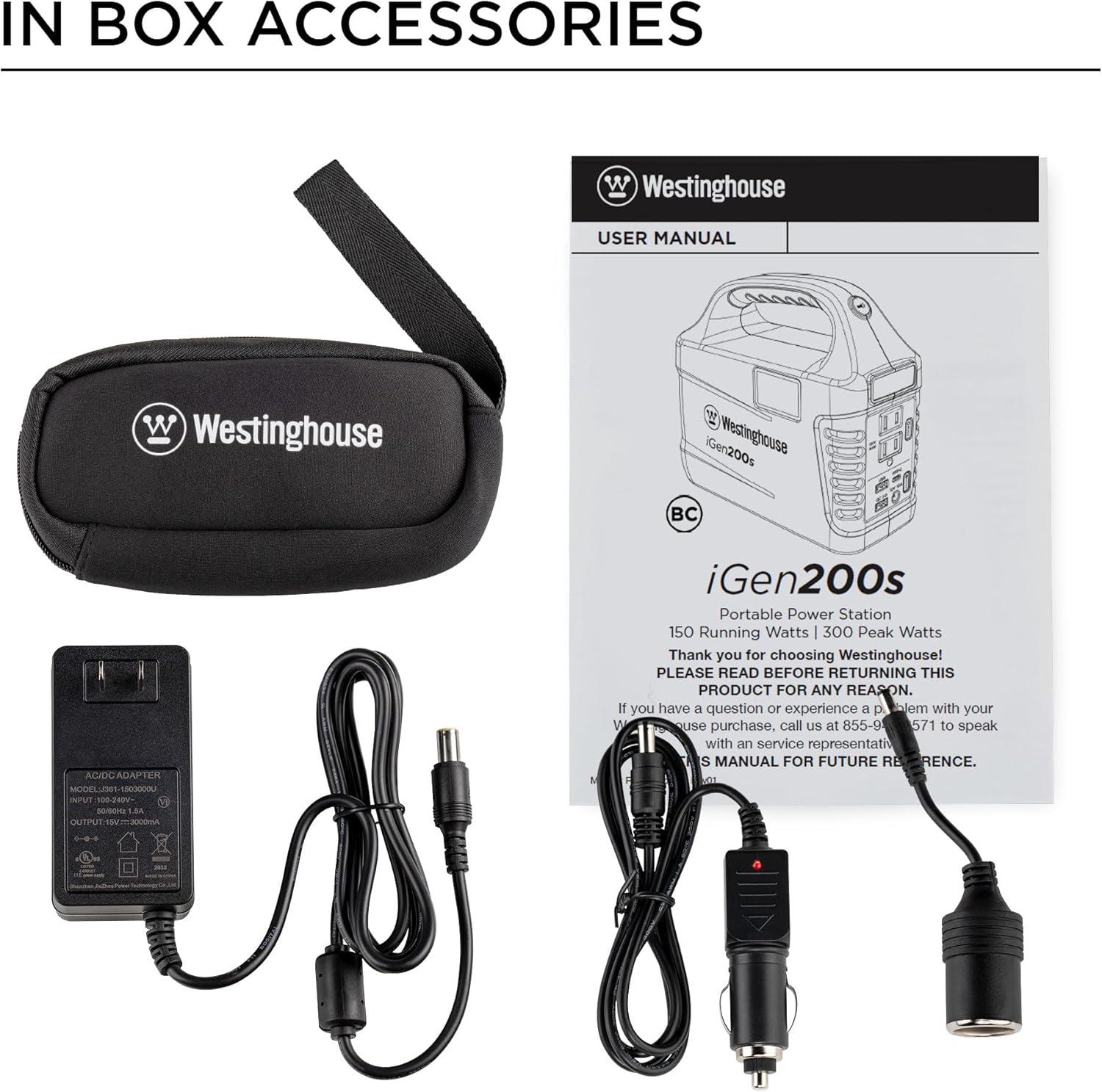 image:imageWestinghouse 155Wh 150 Peak Watt Portable Power Station amp Solar Generator Modified Sine Wave AC Outlet Backup Lithium Battery for Camping Home Travel IndoorOutdoor Use Solar Panel Not IncludedGenerator
