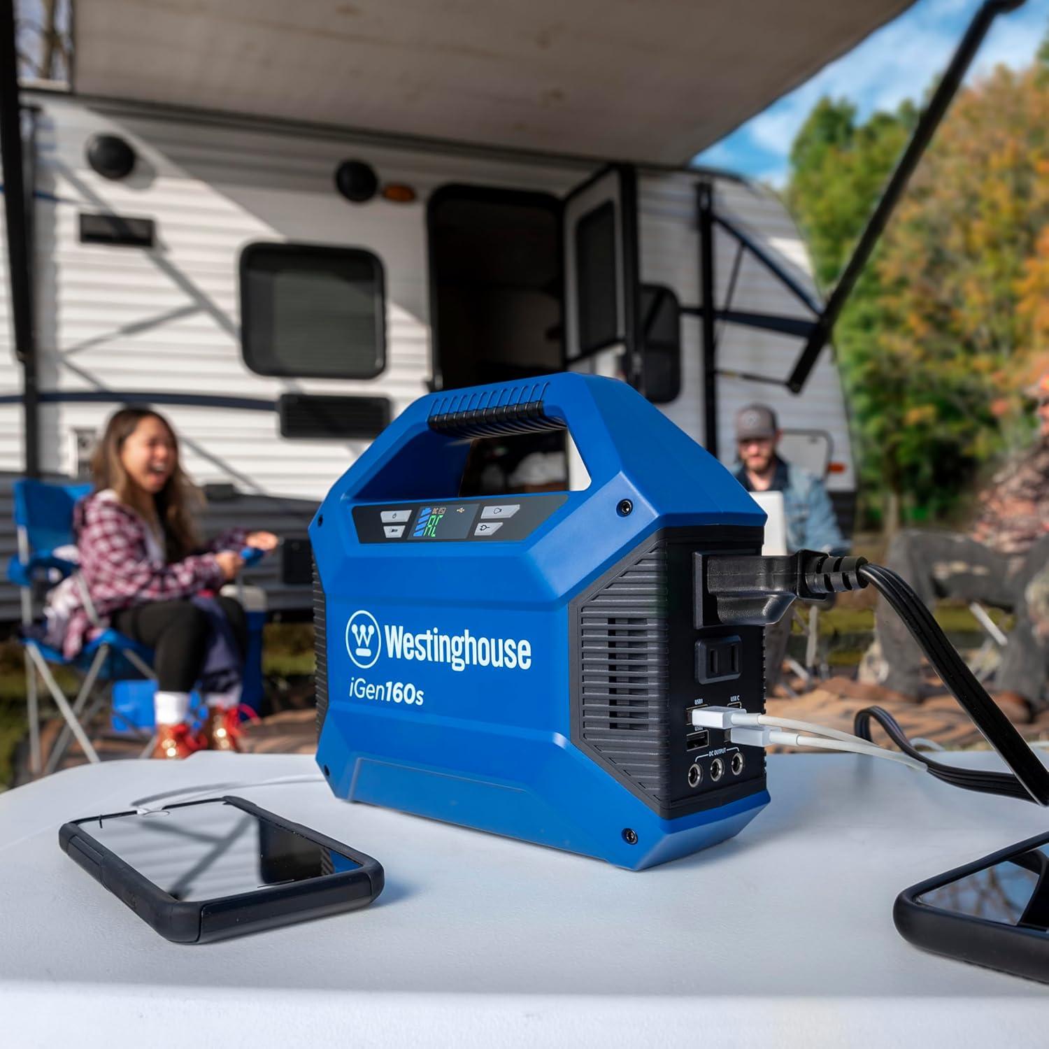 image:imageWestinghouse 155Wh 150 Peak Watt Portable Power Station amp Solar Generator Modified Sine Wave AC Outlet Backup Lithium Battery for Camping Home Travel IndoorOutdoor Use Solar Panel Not IncludedGenerator