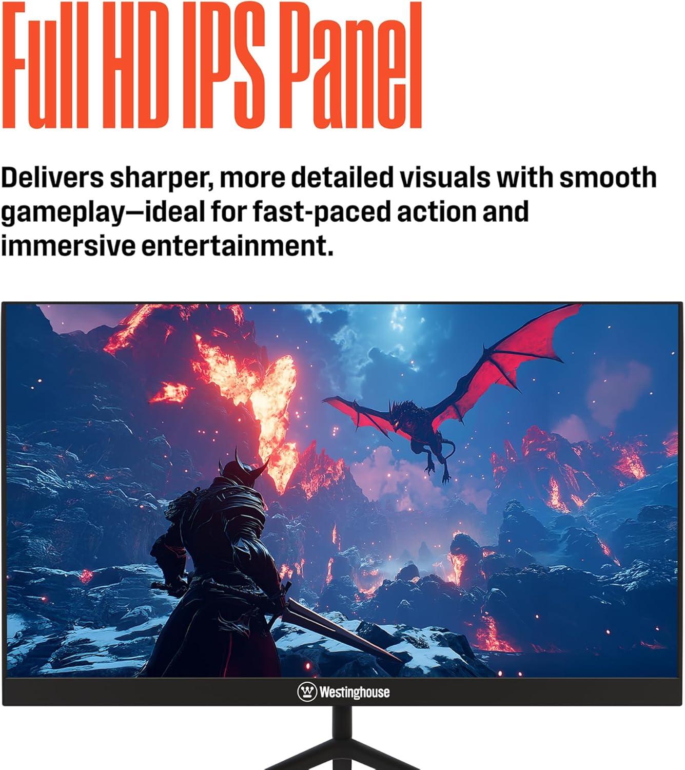 image:imageWestinghouse 22 Inch Computer Monitor 100Hz 1080p Full HD IPS Display Adaptive Sync Blue Light Protection Home Office PC Screens with Built in Speakers HDMI VGA for Work amp Productivity24 Inch