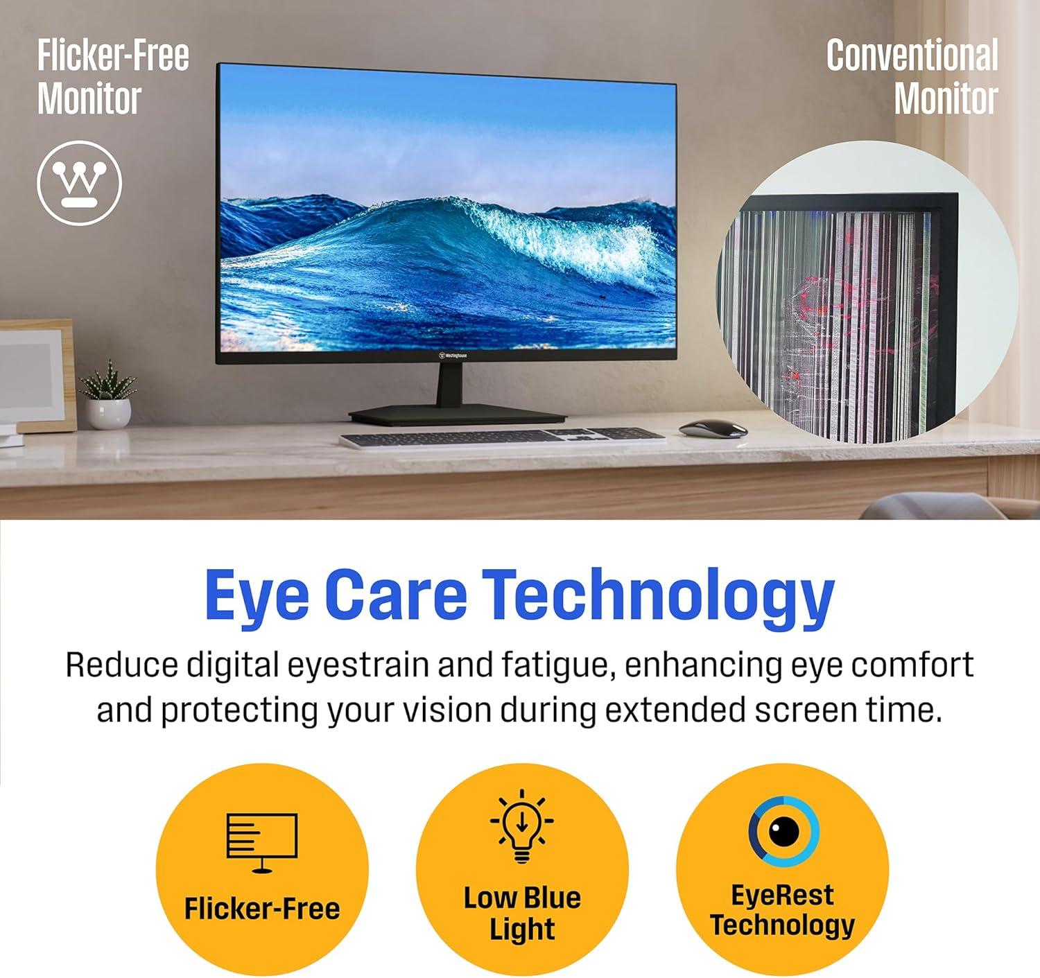 image:imageWestinghouse 22 Inch Computer Monitor 100Hz 1080p Full HD IPS Display Adaptive Sync Blue Light Protection Home Office PC Screens with Built in Speakers HDMI VGA for Work amp Productivity27 Inch