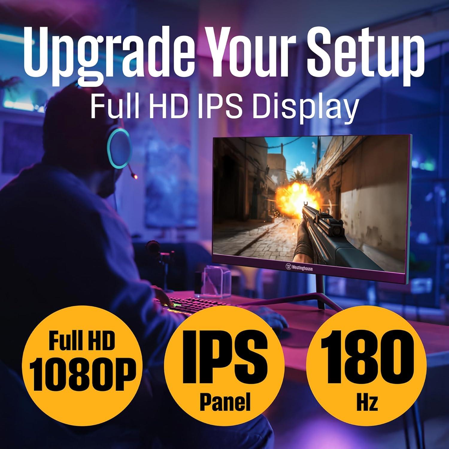 image:imageWestinghouse 22 Inch Computer Monitor 100Hz 1080p Full HD IPS Display Adaptive Sync Blue Light Protection Home Office PC Screens with Built in Speakers HDMI VGA for Work amp Productivity24 Inch
