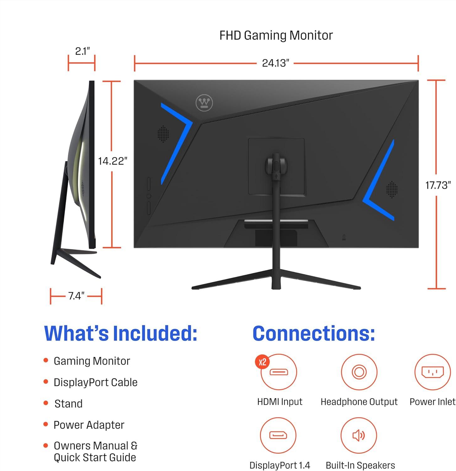 image:imageWestinghouse 22 Inch Computer Monitor 100Hz 1080p Full HD IPS Display Adaptive Sync Blue Light Protection Home Office PC Screens with Built in Speakers HDMI VGA for Work amp Productivity27 Inch