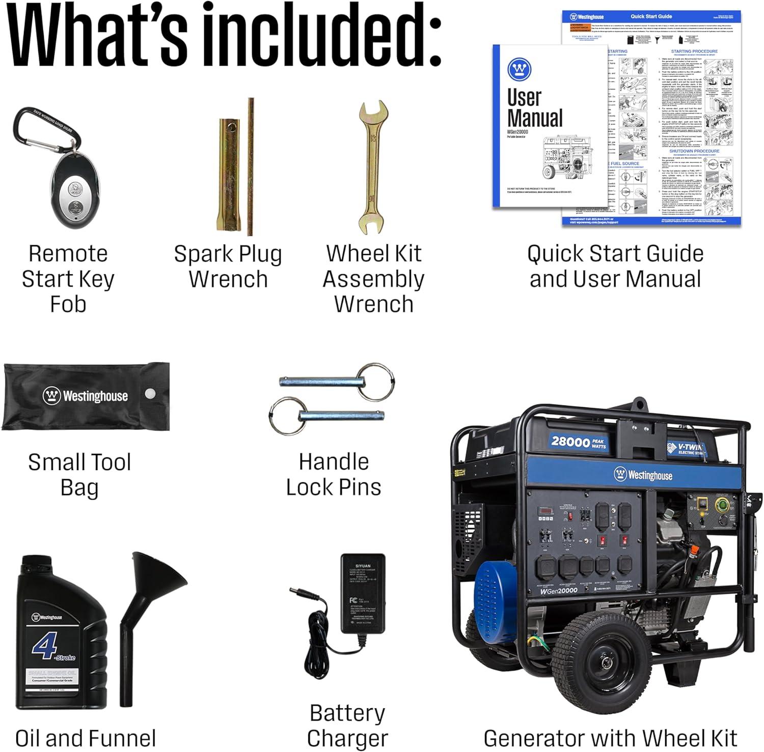 image:imageWestinghouse 28000 Peak Watt Home Backup Portable Generator Remote Electric Start with Auto Choke Transfer Switch Ready 30A amp 50A Outlets Gas Powered CO SensorBlue28000 Watts Gas Only