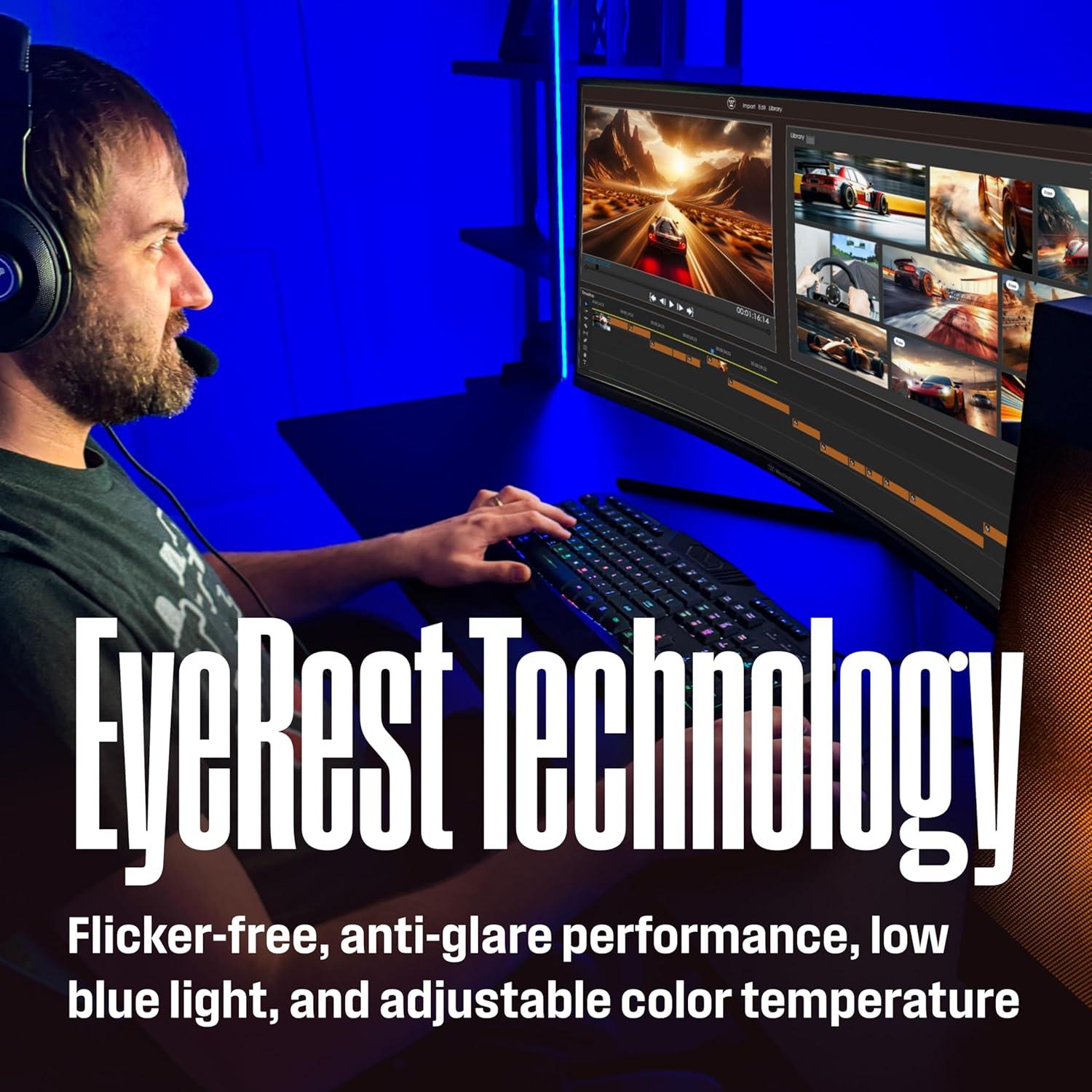 image:imageWestinghouse 34 Inch Curved Ultrawide Gaming Monitor 180Hz 1 ms AMD FreeSync Support Low Motion Blur 1500R Curve 3440 x 1440 for PC Games with Built in Speakers 2X DisplayPort 2X HDMI34 Inch 2026 Model