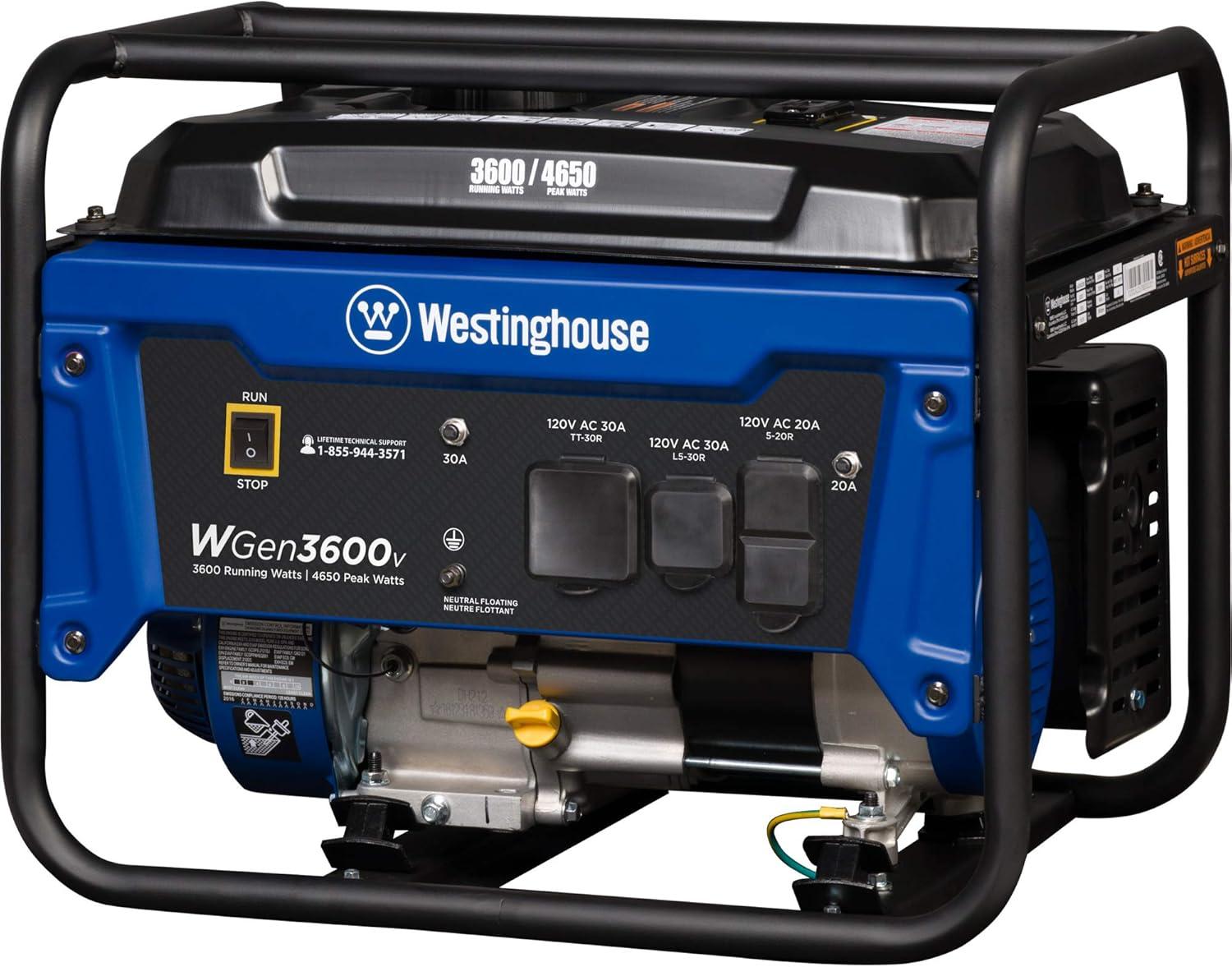 image:imageWestinghouse 4650 Peak Watt Dual Fuel Portable Generator RV Ready 30A Outlet Gas amp Propane Powered4650 Watts Gas Only