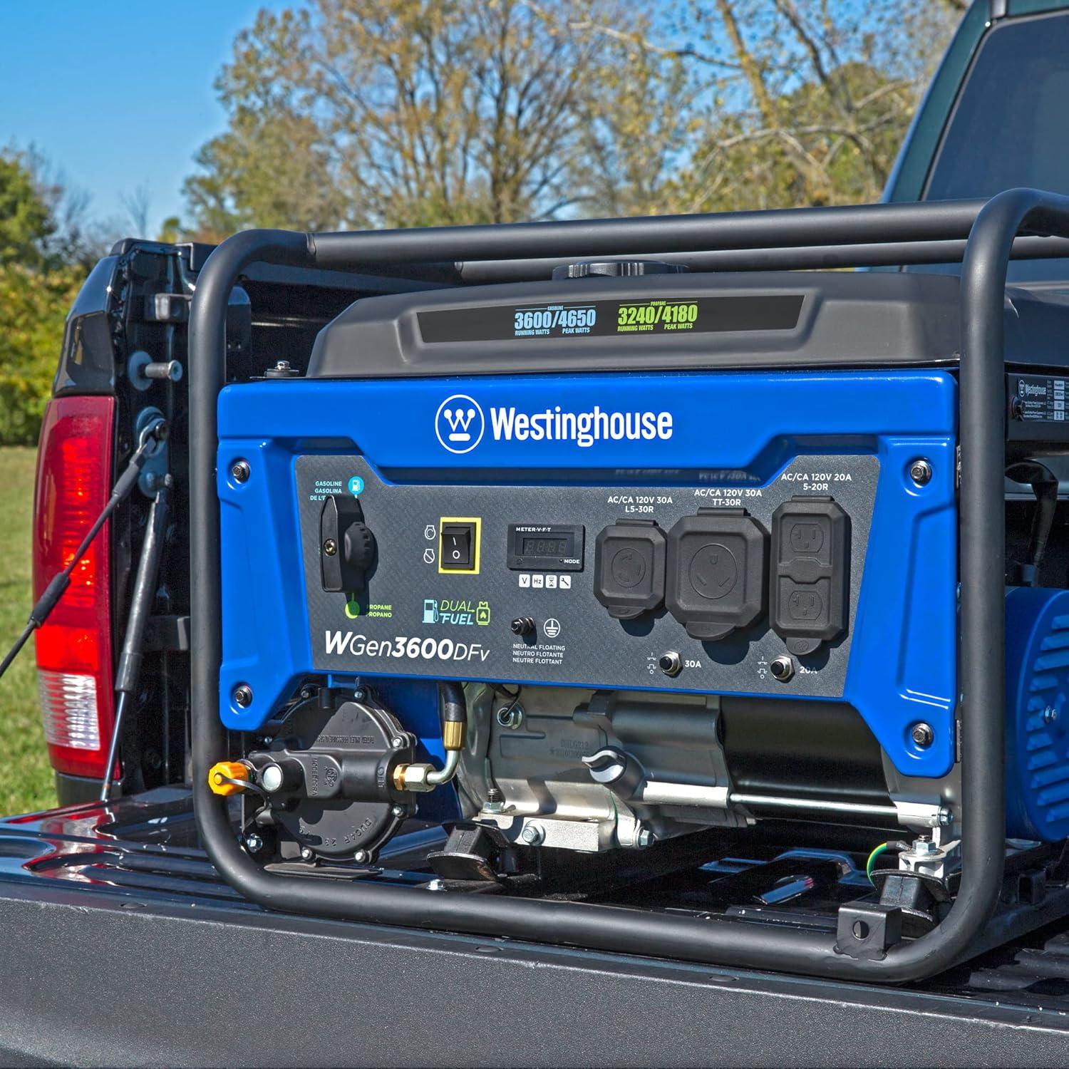 image:imageWestinghouse 4650 Peak Watt Dual Fuel Portable Generator RV Ready 30A Outlet Gas amp Propane Powered4650W Dual Fuel