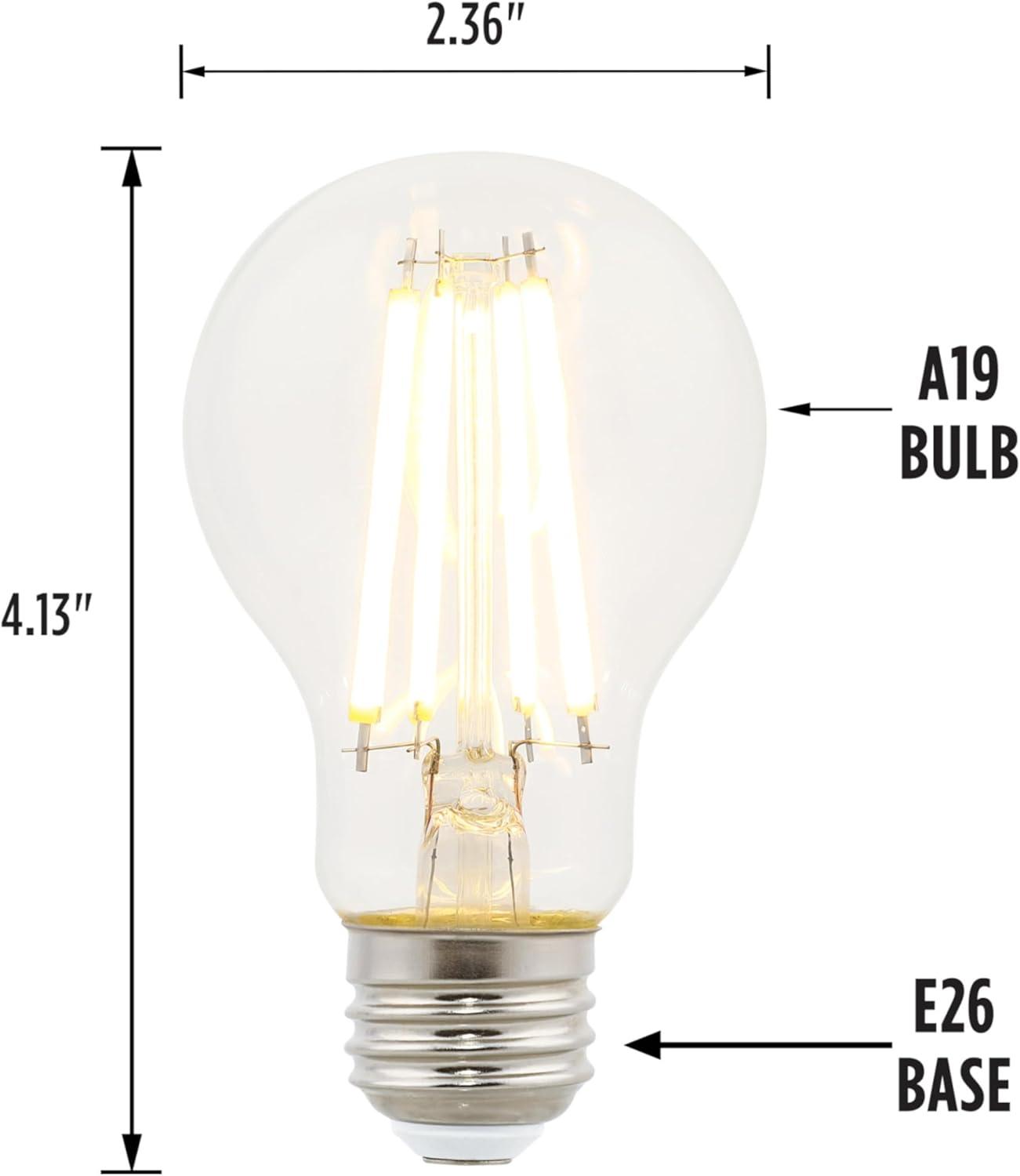 image:imageWestinghouse 5316500 65 Watt 60 Watt Equivalent A19 Dimmable Clear Filament LED Light Bulb Medium Base Single8w 3000k Clear