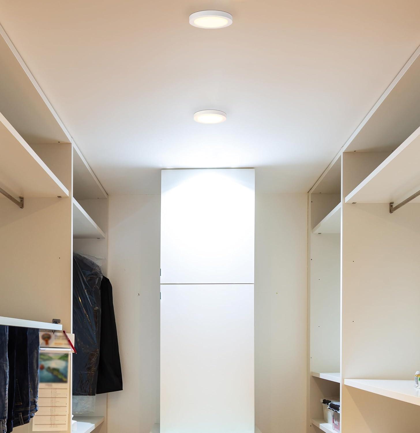 image:imageWestinghouse 6112000 Traditional OneLight 7 Inch 17 Watt Dimmable LED Indoor Flush Mount Fixture with Color Temperature Selection White Finish White Frosted ShadeWhite