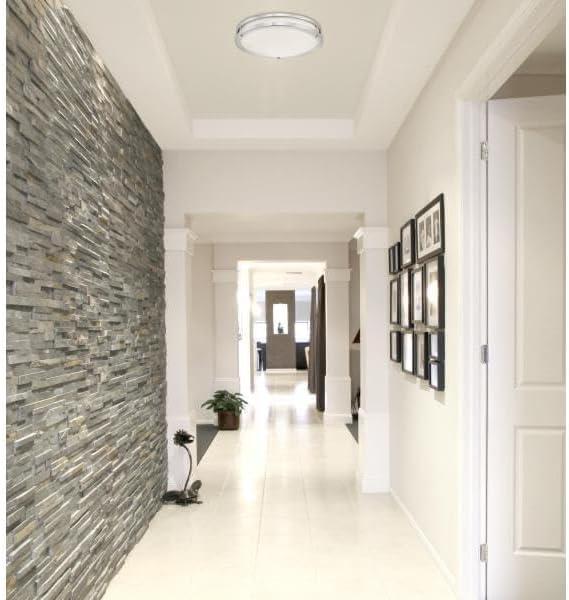 image:imageWestinghouse 6112300 Lauderdale Transitional OneLight 11 Inch 19 Watt Dimmable LED Indoor Flush Mount Fixture Brushed Nickel Finish White Frosted ShadeBrushed Nickel