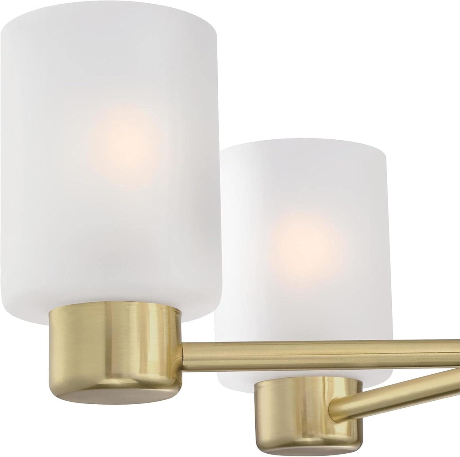 image:imageWestinghouse 6115300 Sylvestre Transitional FiveLight Indoor Chandelier Matte Black Finish Clear GlassChampagne Brass