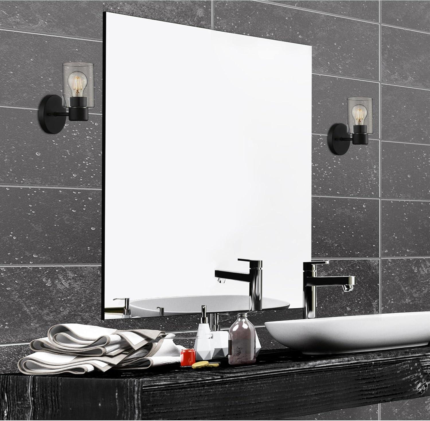 image:imageWestinghouse 6115500 Sylvestre Transitional OneLight Indoor Wall Light Fixture Matte Black Finish Clear GlassMatte Black