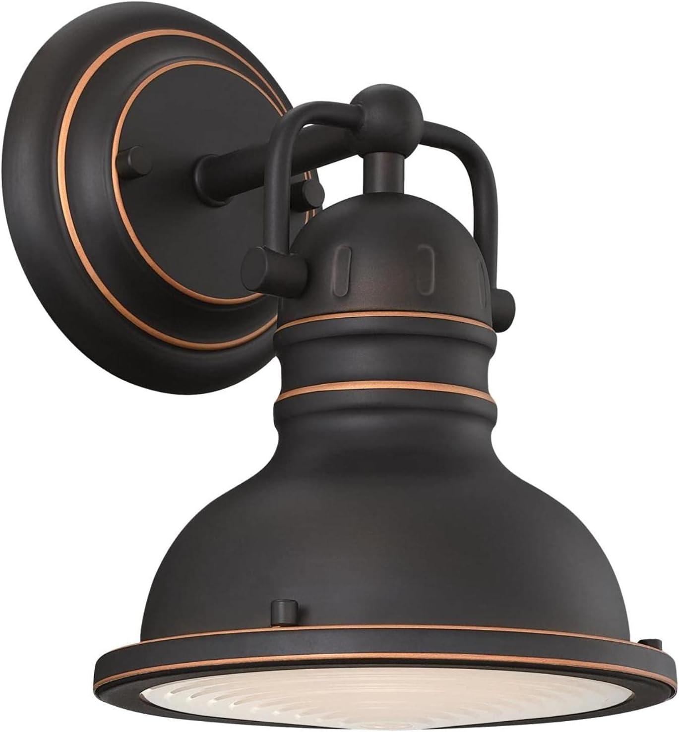 image:imageWestinghouse 6116100 Boswell VintageStyle OneLight Indoor Wall Light Fixture Oil Rubbed Bronze Finish with Highlights Frosted Prismatic Acrylic Lens1Light