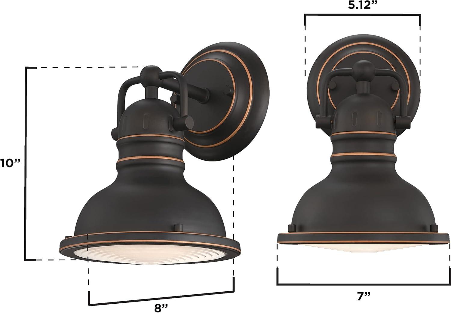 image:imageWestinghouse 6116100 Boswell VintageStyle OneLight Indoor Wall Light Fixture Oil Rubbed Bronze Finish with Highlights Frosted Prismatic Acrylic Lens1Light