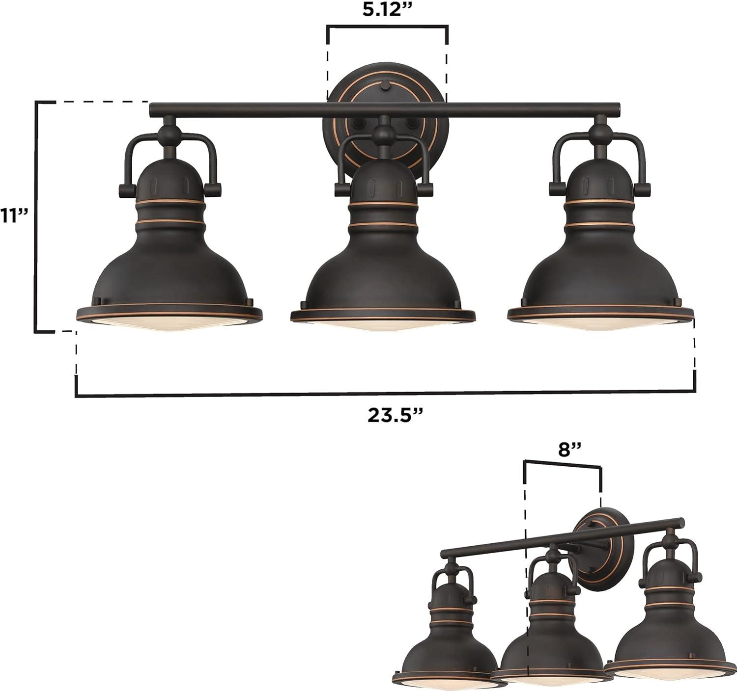 image:imageWestinghouse 6116100 Boswell VintageStyle OneLight Indoor Wall Light Fixture Oil Rubbed Bronze Finish with Highlights Frosted Prismatic Acrylic Lens3Light
