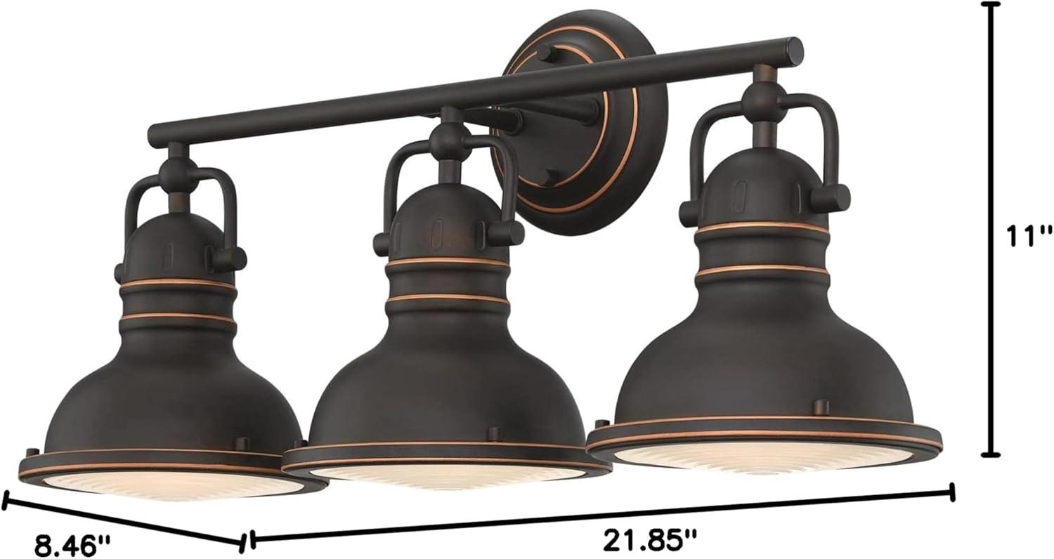 image:imageWestinghouse 6116100 Boswell VintageStyle OneLight Indoor Wall Light Fixture Oil Rubbed Bronze Finish with Highlights Frosted Prismatic Acrylic Lens3Light