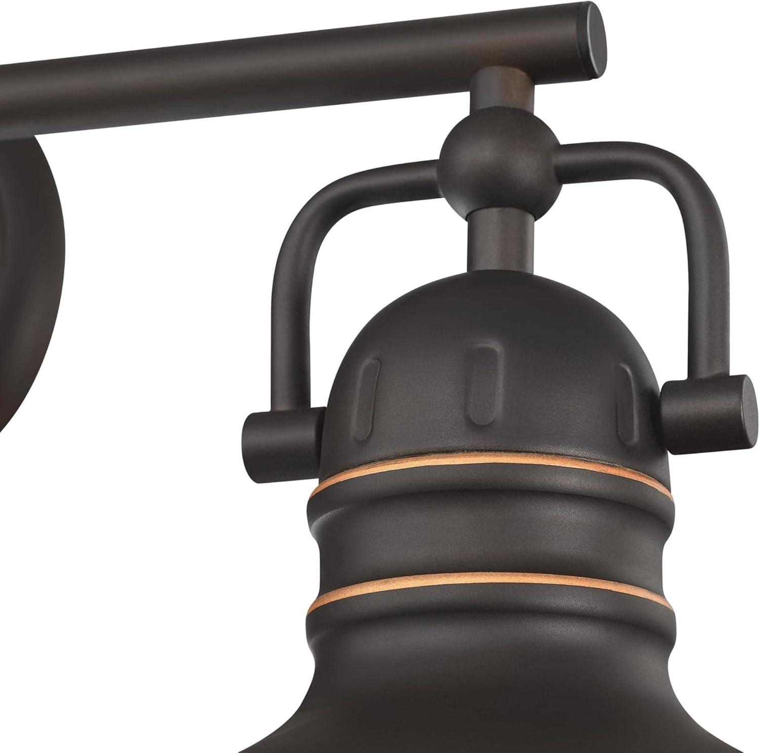 image:imageWestinghouse 6116100 Boswell VintageStyle OneLight Indoor Wall Light Fixture Oil Rubbed Bronze Finish with Highlights Frosted Prismatic Acrylic Lens3Light
