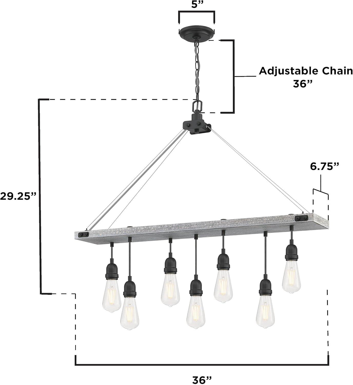 image:imageWestinghouse 6116400 Elway VintageStyle SevenLight Indoor Chandelier Antique Ash Finish with Matte Brushed Gun Metal AccentsAntique Ash and Matte Brushed Gunmetal