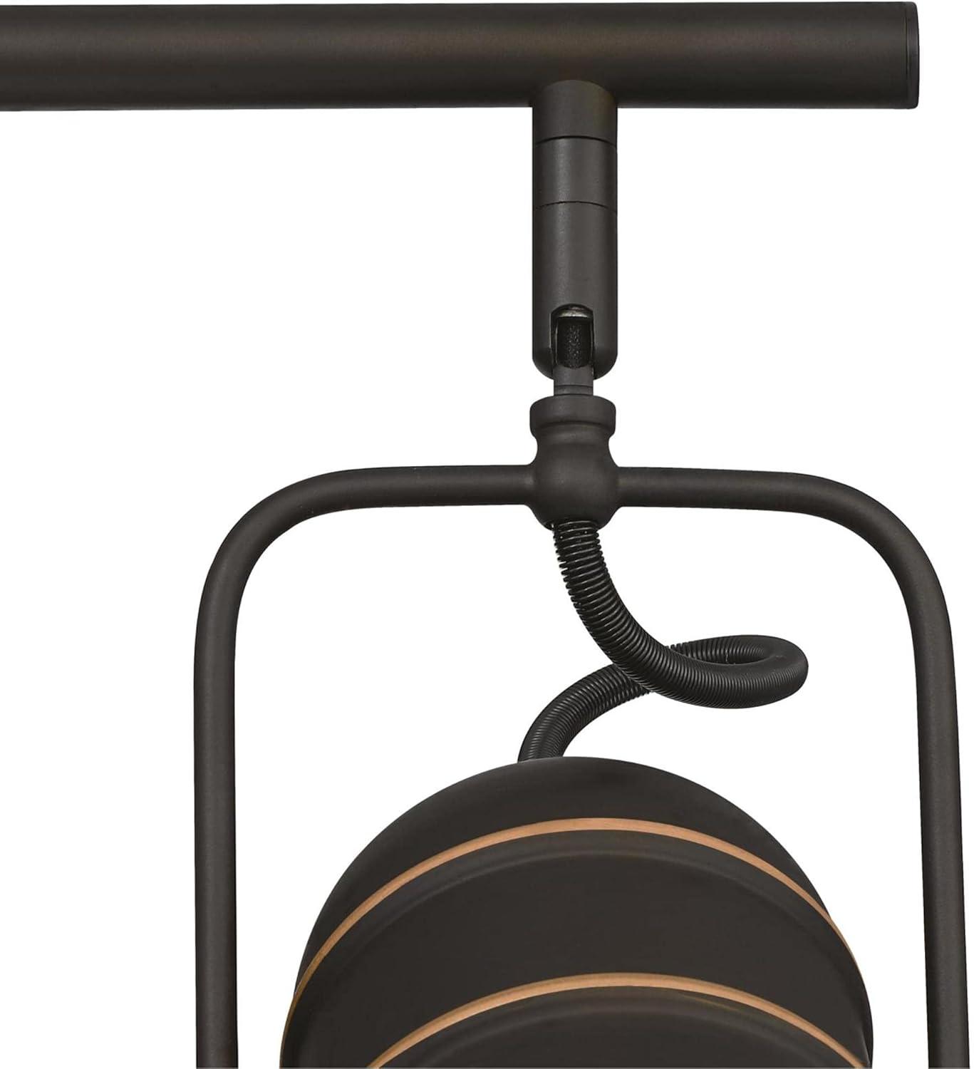 image:imageWestinghouse 6116800 Boswell VintageStyle FourLight Indoor Track Light Kit Oil Rubbed Bronze Finish with HighlightsMetal Shades
