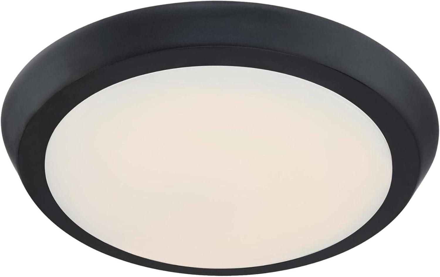 image:imageWestinghouse 6117400 Traditional OneLight 11 Inch 20 Watt LED Indoor Flush Mount Ceiling Light Fixture Matte Black Finish Acrylic Shade