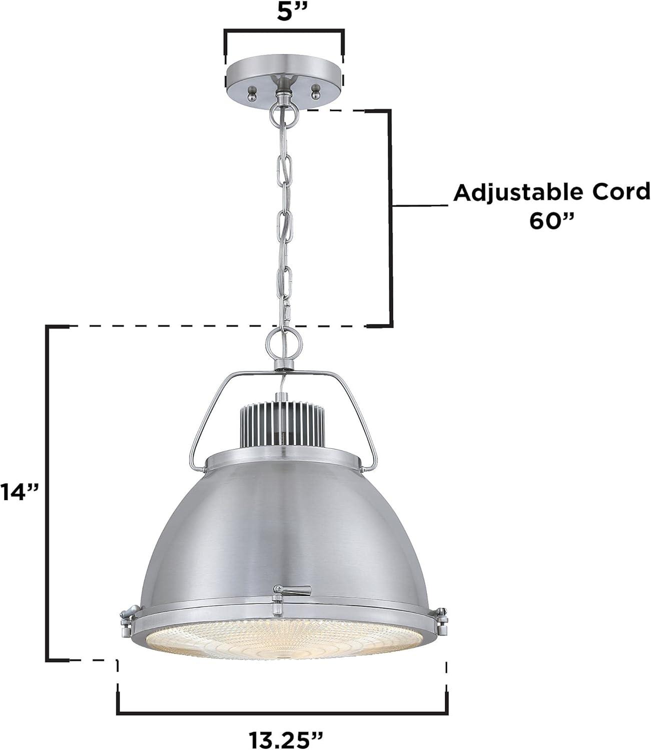 image:imageWestinghouse 6119400 Danzig VintageStyle OneLight Indoor Pendant Light Brushed Nickel Finish Clear Prismatic Lens