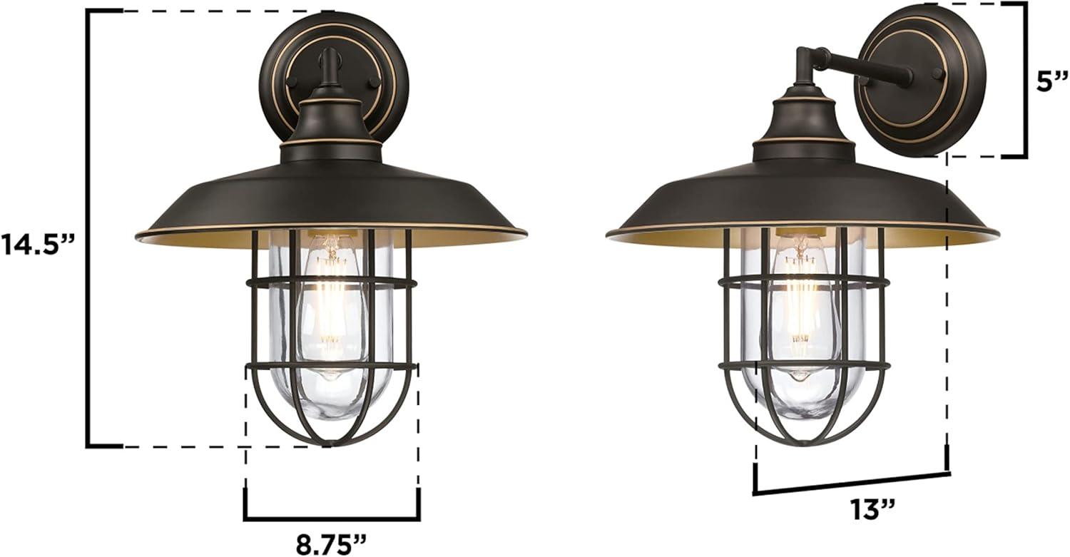 image:imageWestinghouse 6121600 Iron Hill VintageStyle One Light Outdoor Wall Fixture BlackBronze Finish with Highlights Clear Glass 9Inch12Inch