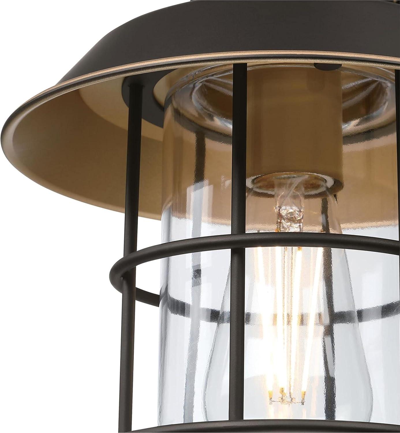 image:imageWestinghouse 6121600 Iron Hill VintageStyle One Light Outdoor Wall Fixture BlackBronze Finish with Highlights Clear Glass 9Inch9Inch
