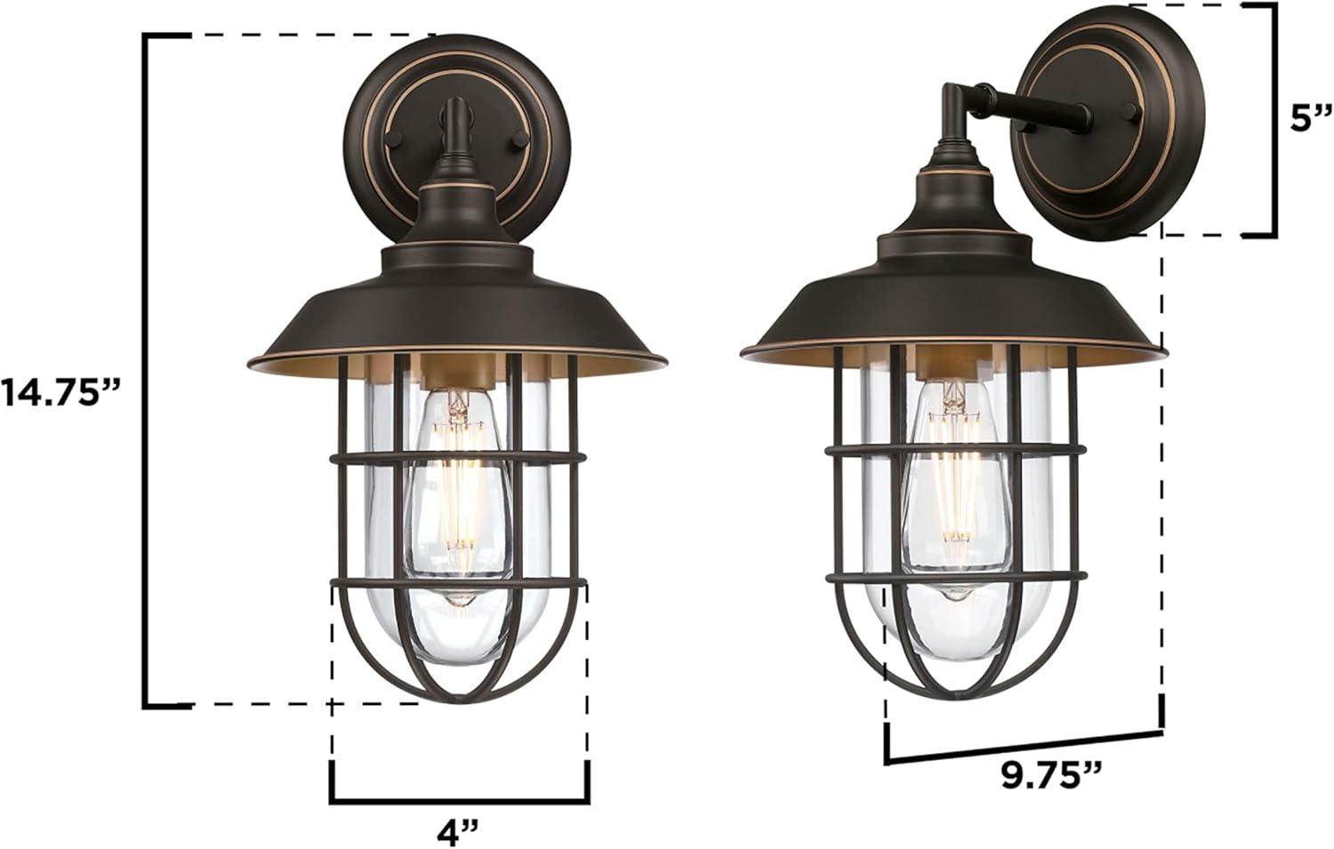 image:imageWestinghouse 6121600 Iron Hill VintageStyle One Light Outdoor Wall Fixture BlackBronze Finish with Highlights Clear Glass 9Inch9Inch