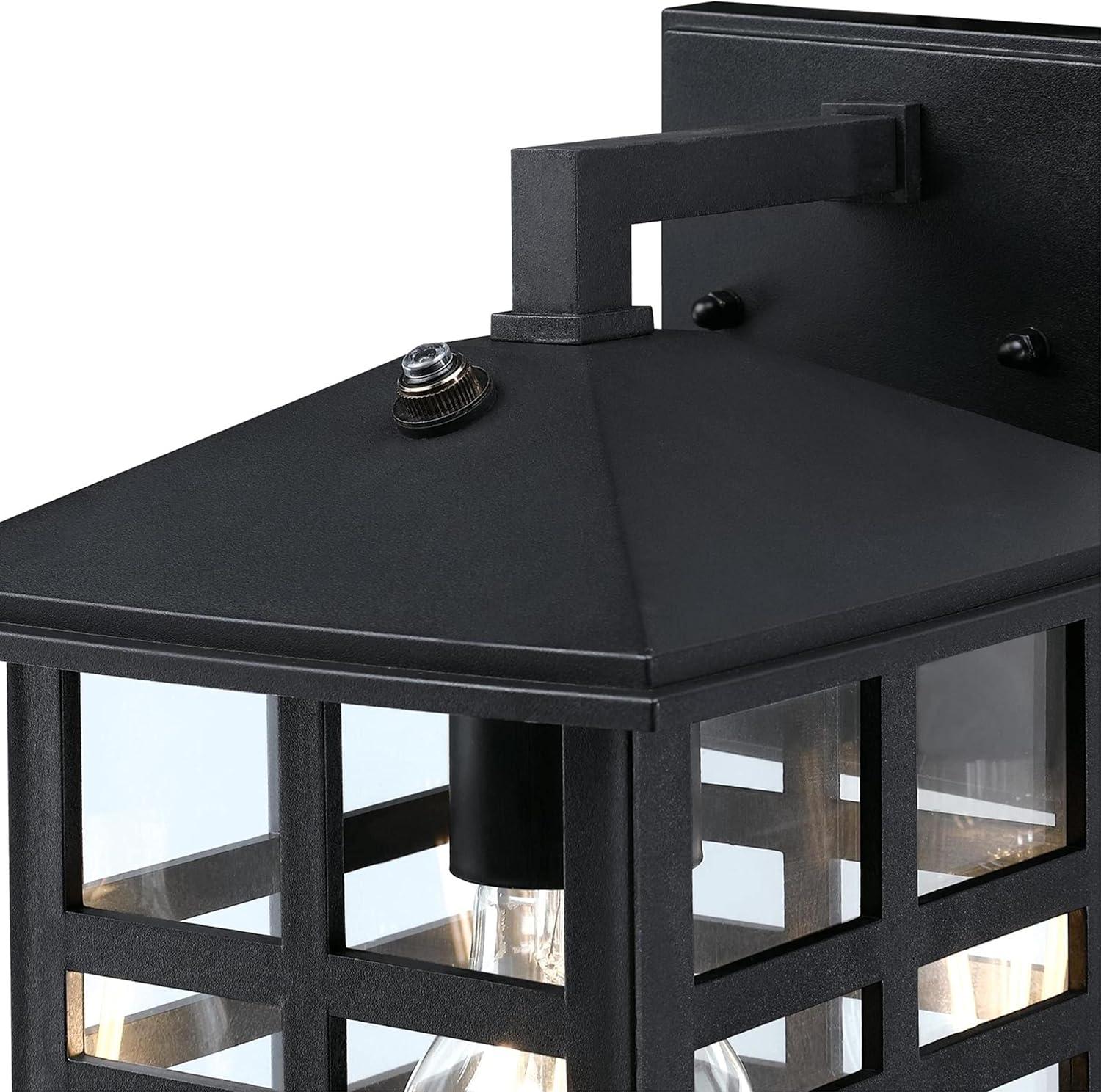 image:imageWestinghouse 6123100 Caliste Traditional One Light Outdoor Wall Fixture with Dusk to Dawn Sensor Black Finish Clear Glass