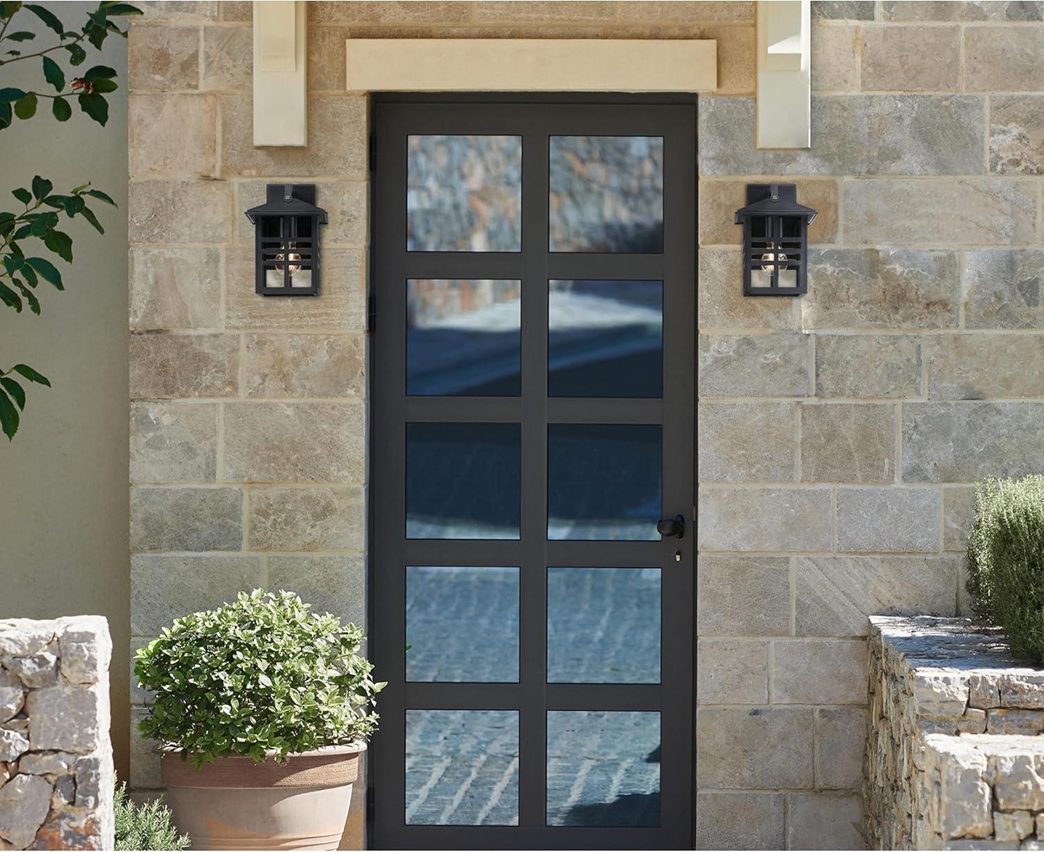 image:imageWestinghouse 6123100 Caliste Traditional One Light Outdoor Wall Fixture with Dusk to Dawn Sensor Black Finish Clear Glass