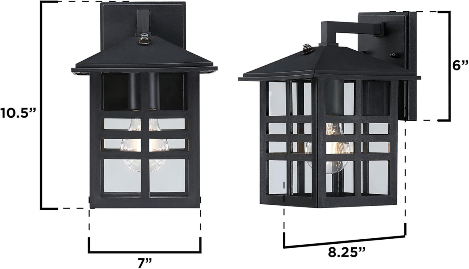 image:imageWestinghouse 6123100 Caliste Traditional One Light Outdoor Wall Fixture with Dusk to Dawn Sensor Black Finish Clear Glass