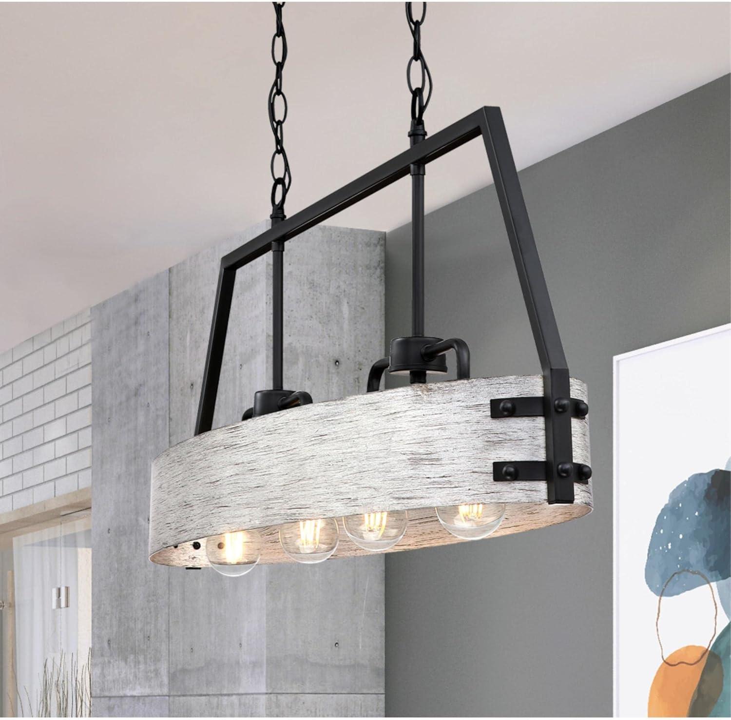 image:imageWestinghouse 6126000 Callowhill CraftsmanStyle Four Light Indoor Chandelier Matte Black and Antique Ash FinishMatte Black
