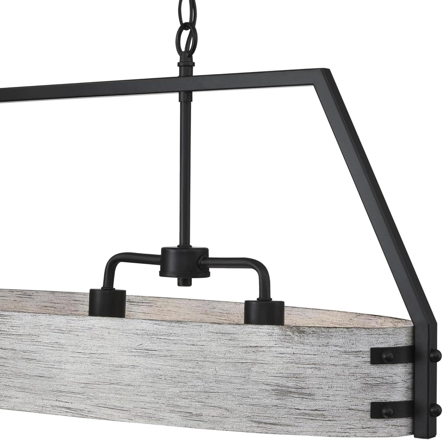 image:imageWestinghouse 6126000 Callowhill CraftsmanStyle Four Light Indoor Chandelier Matte Black and Antique Ash FinishMatte Black