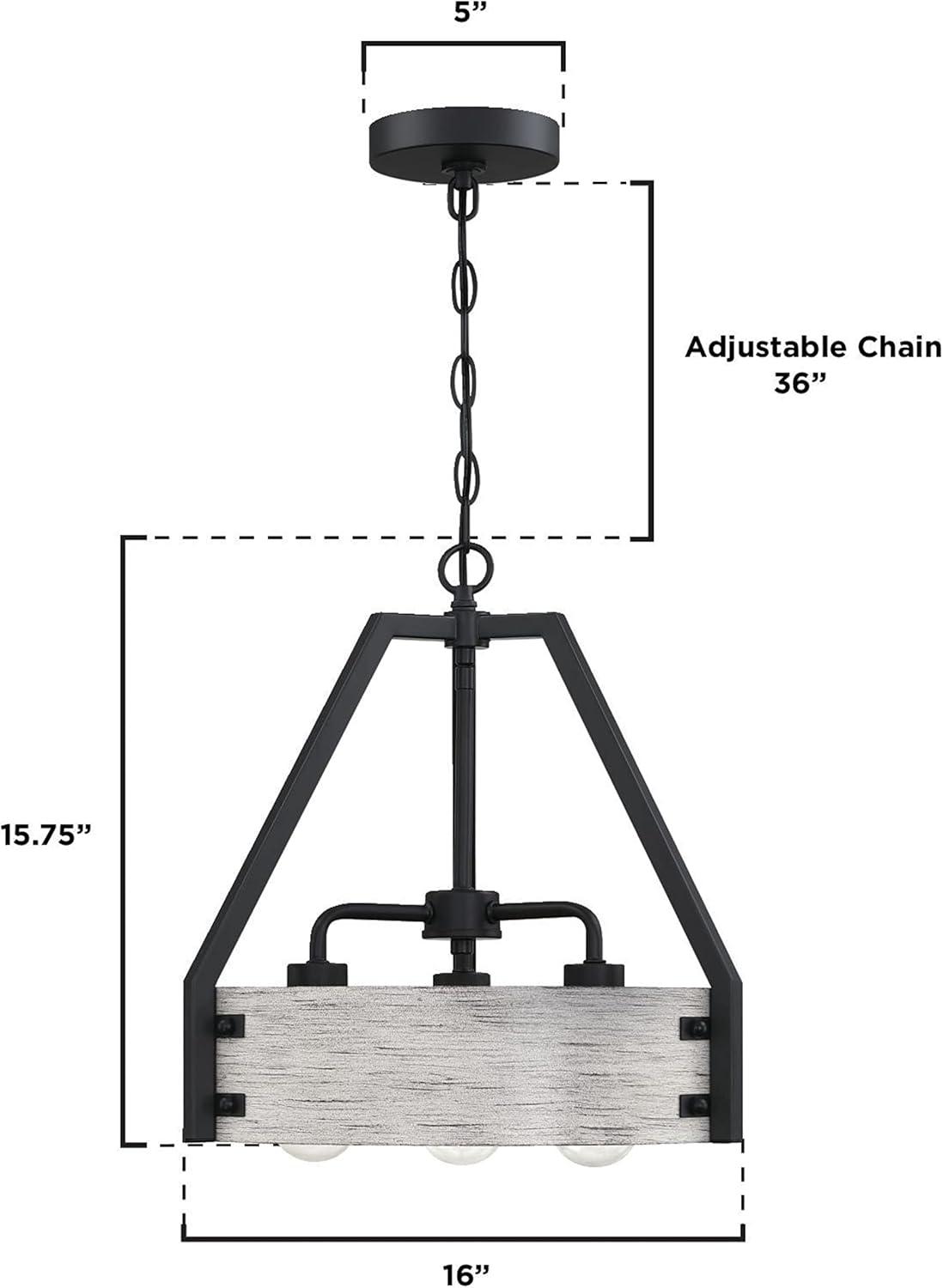 image:imageWestinghouse 6126000 Callowhill CraftsmanStyle Four Light Indoor Chandelier Matte Black and Antique Ash FinishMatte Black