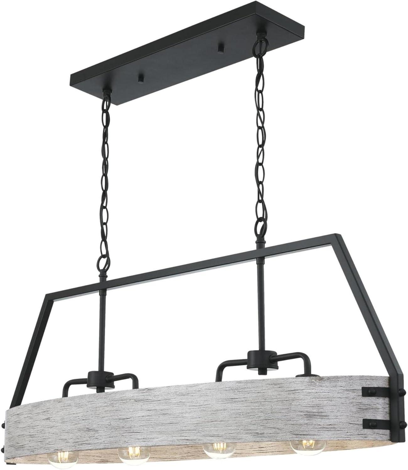 image:imageWestinghouse 6126000 Callowhill CraftsmanStyle Four Light Indoor Chandelier Matte Black and Antique Ash FinishMatte Black